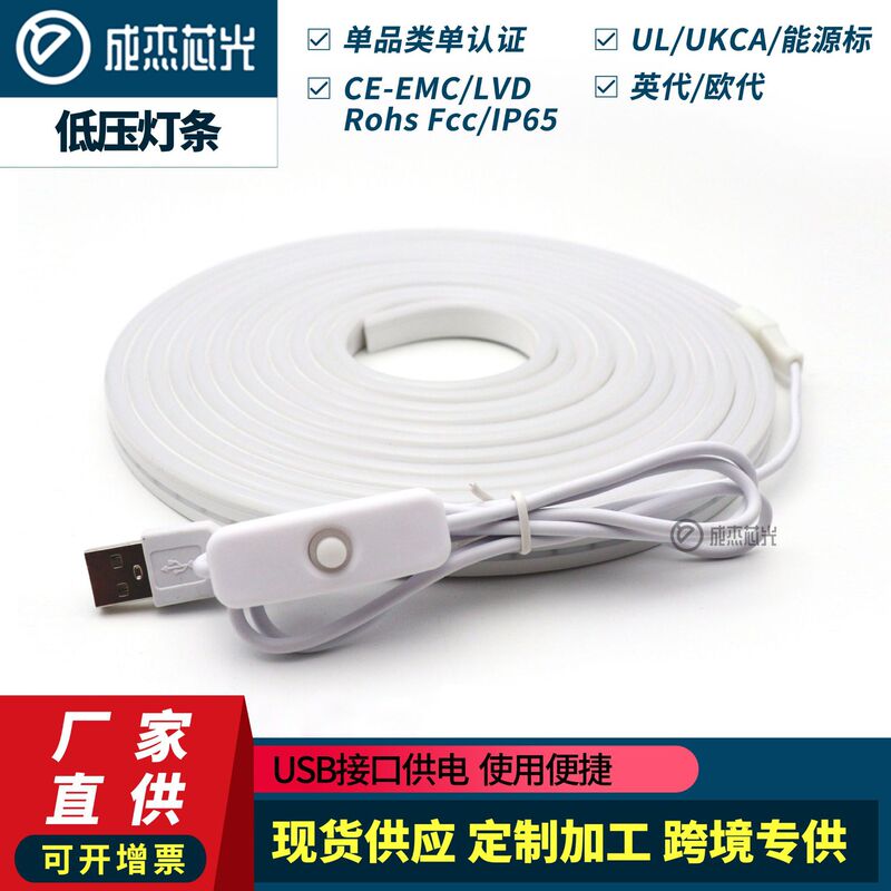 With switch USB neon 5V LED low voltage light with 501 button switch light picture frame neon strip