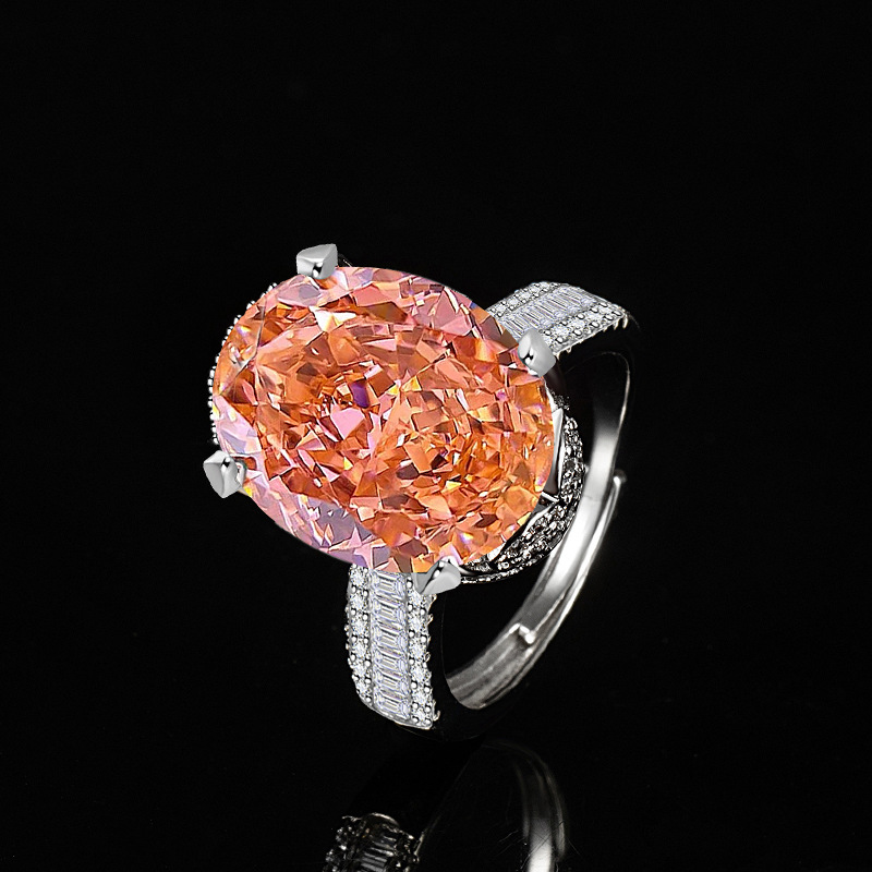 Adjustable Ring Size Wholesale Jewelry Elegant Streetwear Geometric Copper High Carbon Diamond Plating Adjustable Ring