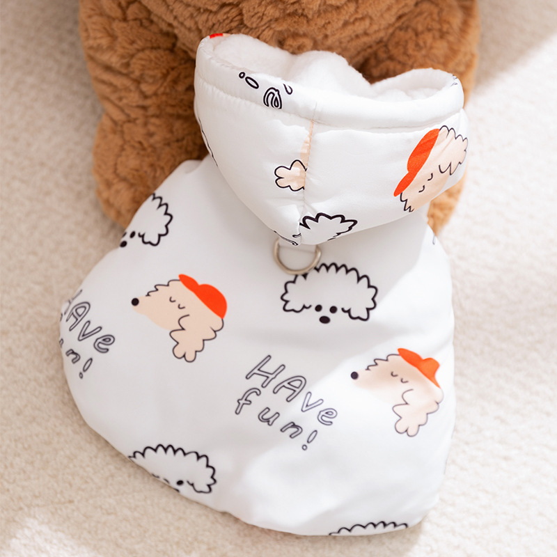 Otoño y invierno perros gruesos calentamiento impresión coreana de animales pequeños chaleco de algodón chaleco Teddy gato ropa de mascotas