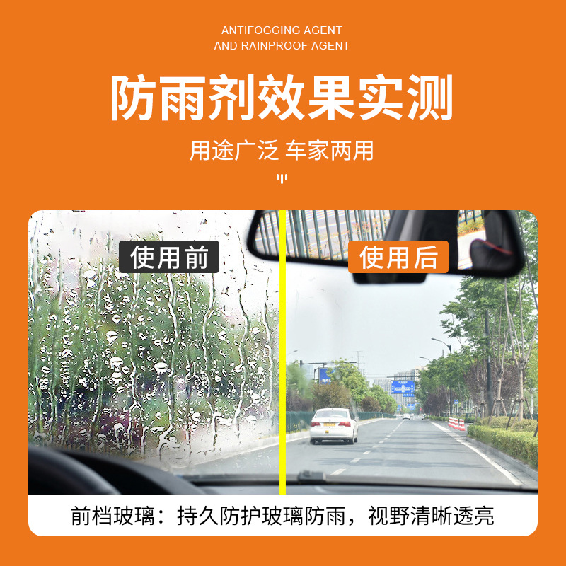 Car glass coating, glass rearview mirror rainproof agent, front shield waterproof coating, rainy season window rainproof coating film