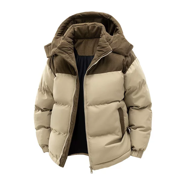 Cross-border cotton-padded jacket men's fleece-lined 2025 winter new thick warm cold-proof cotton-padded jacket cotton-padded jacket coat tide can be opened