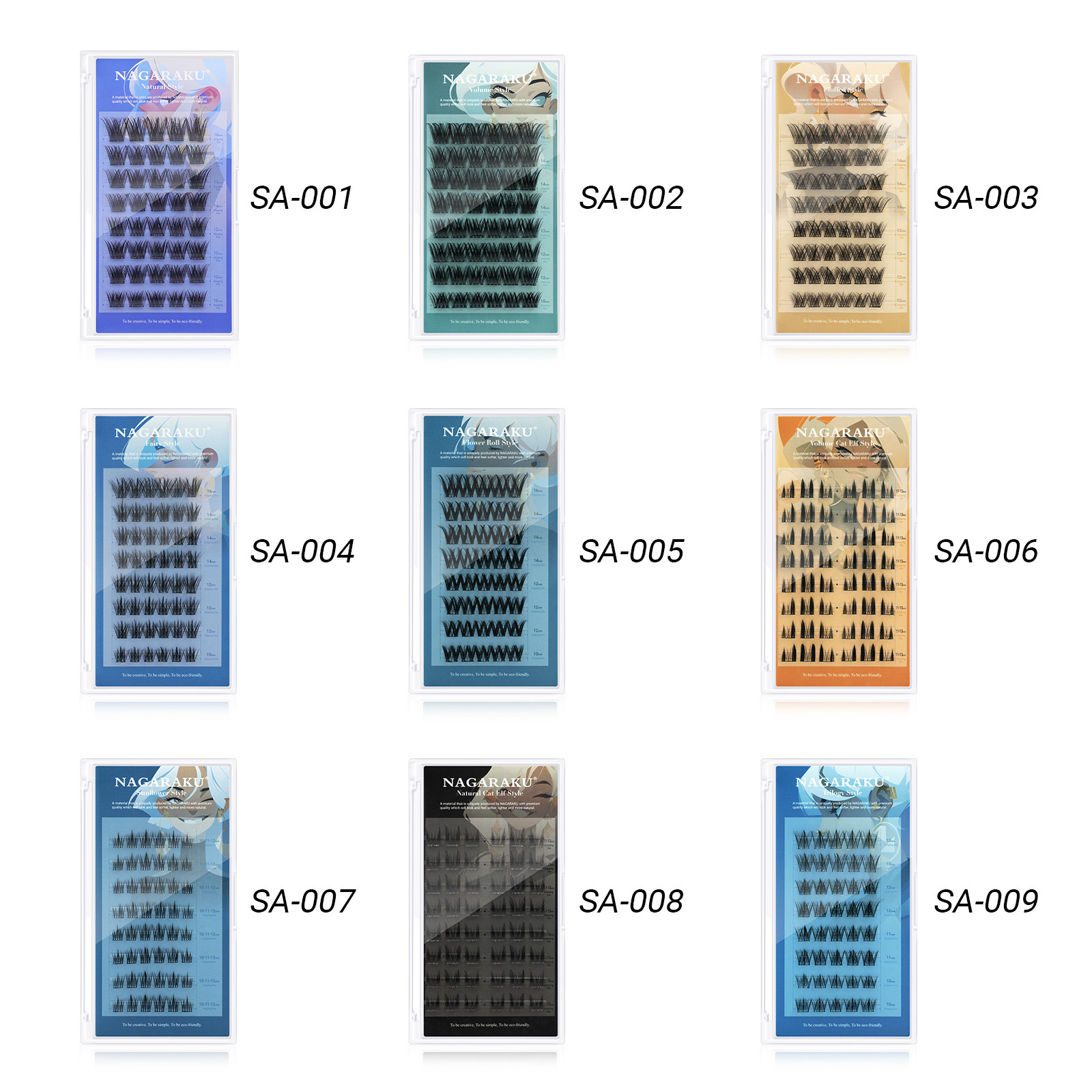 NAGARAKU Pequeño demonio sin pegamento, pestañas falsas, Europa y Estados Unidos, tipo grueso, trilogía perezosa, flores de sol, pestañas autoadhesivas