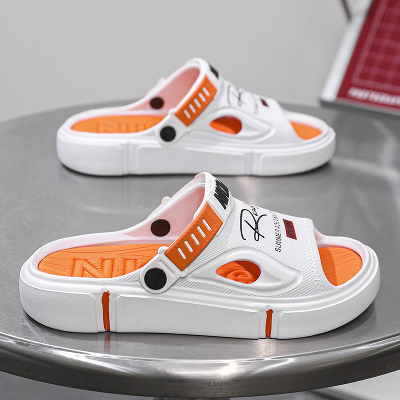 Sandalias y pantuflas de distribución transfronteriza para hombres, ropa exterior de verano, suela gruesa, sensación de mierda, sandalias de playa, tendencia, conducción de dos manos, talla grande