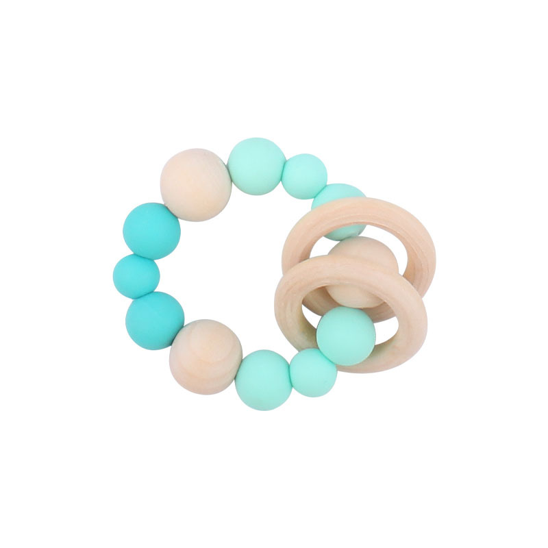 Suministros para bebés pulsera de silicona molar de juguete para niños Cadena de cochecito de dinosaurio de tres piezas creativa pequeña campana colgante