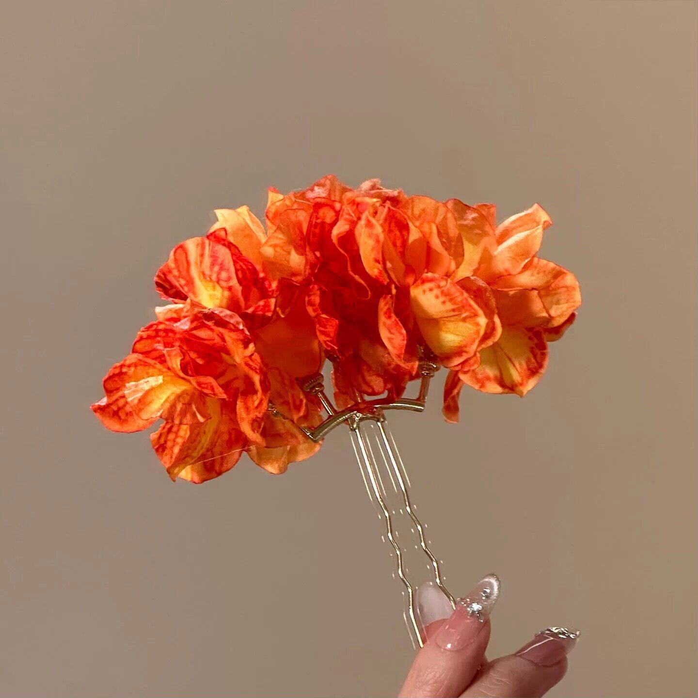 4# Horquilla Floral Amarilla - Horquilla de aproximadamente 9 cm, Flor de aproximadamente 12 cm