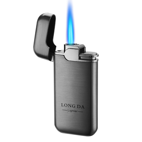 Blue flame straight into the compact portable windproof gas lighter for moxibustion cigar pipe simple style gift gift