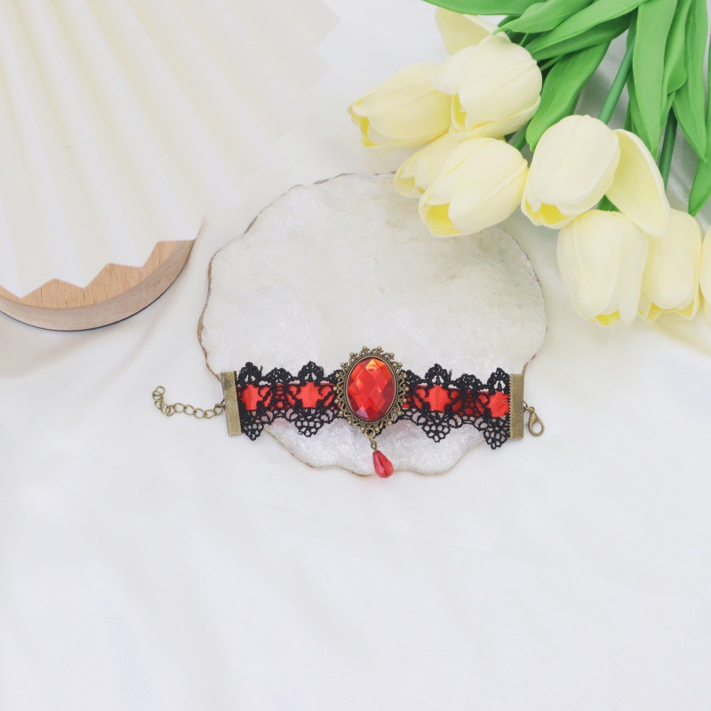 Cross-border para diseño misterioso collar de encaje de cristal de dama collar de diamante joyas de cadena de clavículas