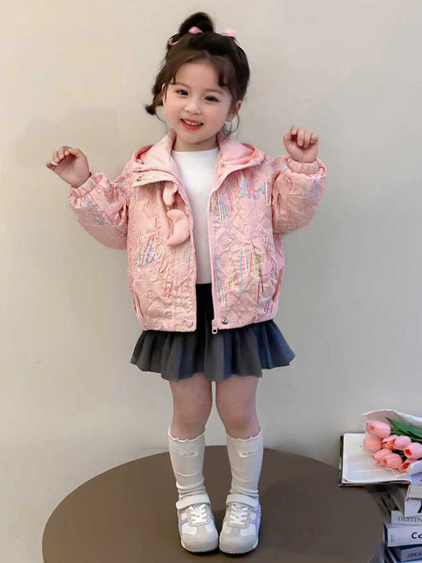 女童加绒外套秋装2025新款洋气儿童韩版连帽上衣小女孩秋冬款衣服|undefined