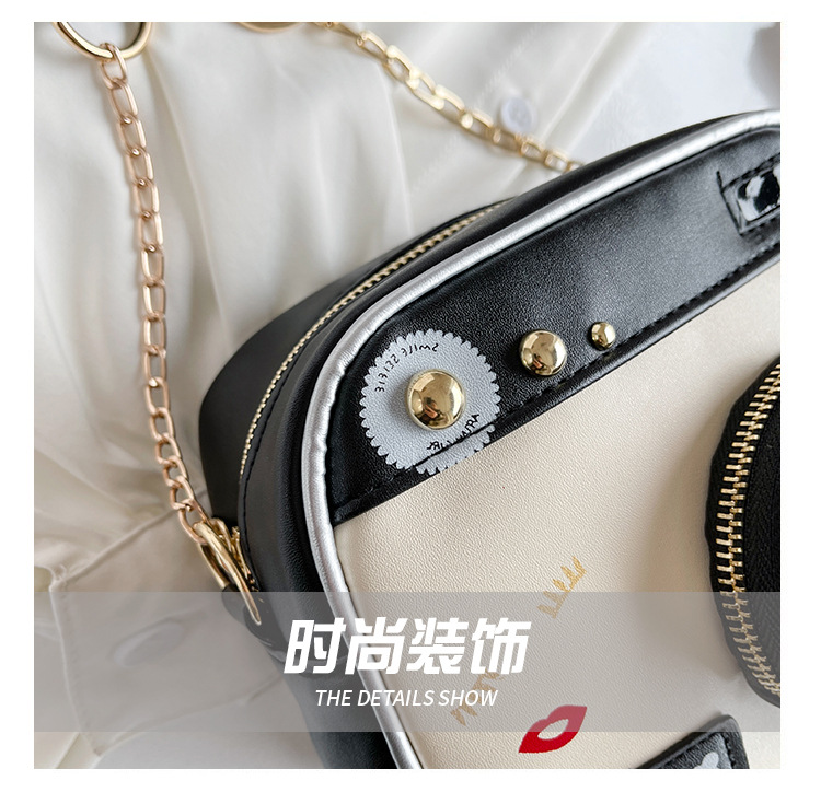 554g Weight Polyester Lining Material Zipper Closure Type Single Shoulder Strap Strap Type Camera Bag Bags Type Casual, Daily Occasion Polyester Material Geometric Pattern All Seasons Season Unisex Gender Cute Style Square Shape Pink, Red, Black Color Medium Size Unisex Medium Geometric Square Zipper Camera Bag 22