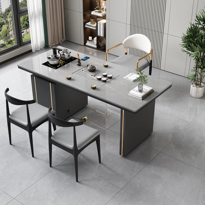 Mesa de té de estilo italiano de lujo incorporada simple y moderna mesa de té de oficina en el hogar balcón pequeña mesa de té de agua hirviendo