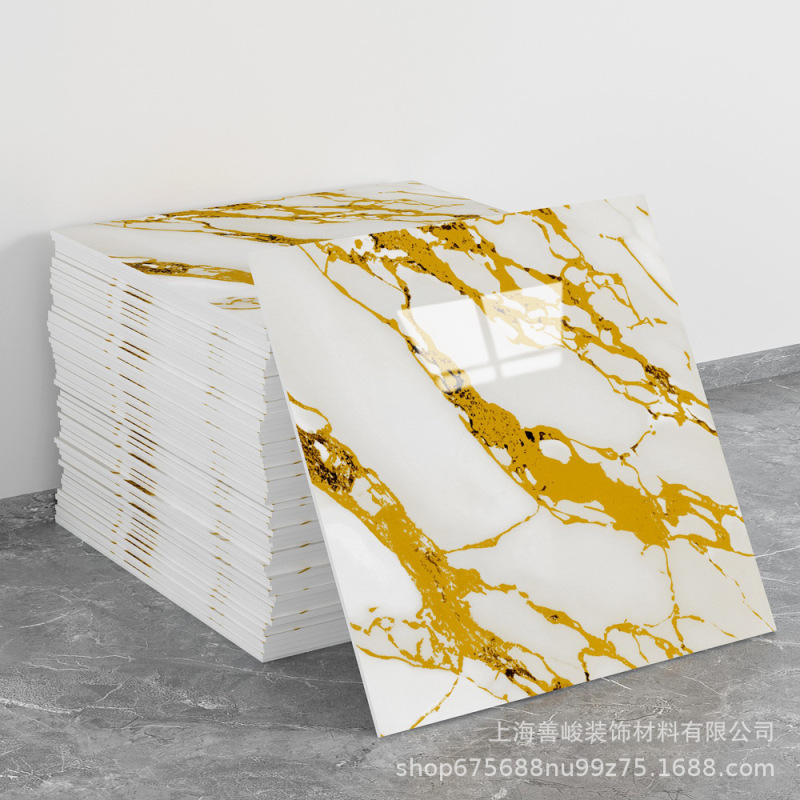 跨境出口批发30*30cm 仿瓷砖大理石纹自粘墙壁纸护墙板铝塑板贴纸|undefined