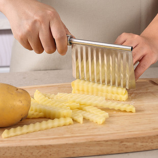Stainless Steel Wolf Tooth Potato Knife Potato Flower Slicing Wave Knife Multifunctional Household Fancy French Fries Slicer Kitchen Knife