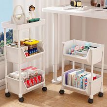 家用移动书本架移动小推车零食置物架落地多层客厅整理收纳架批发