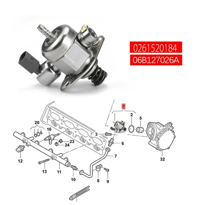 Oil pump, nozzle 06K127025E 06B127025A