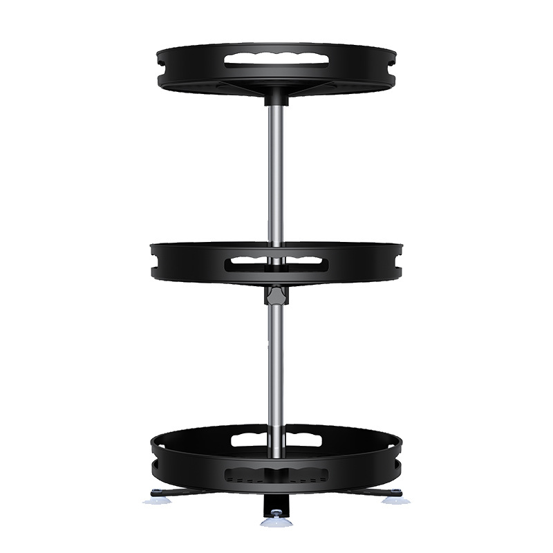 Household double-layer kitchen multi-functional rotating storage rack condiments rotating storage desktop multi-layer organizing rack