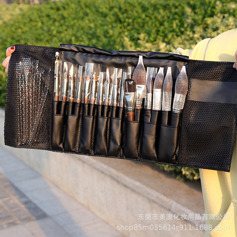 Ventas directas de la fábrica cepillo de belleza lana 24 pelo animal maquillaje cepillo traje super suave cerdas herramientas de belleza portátiles