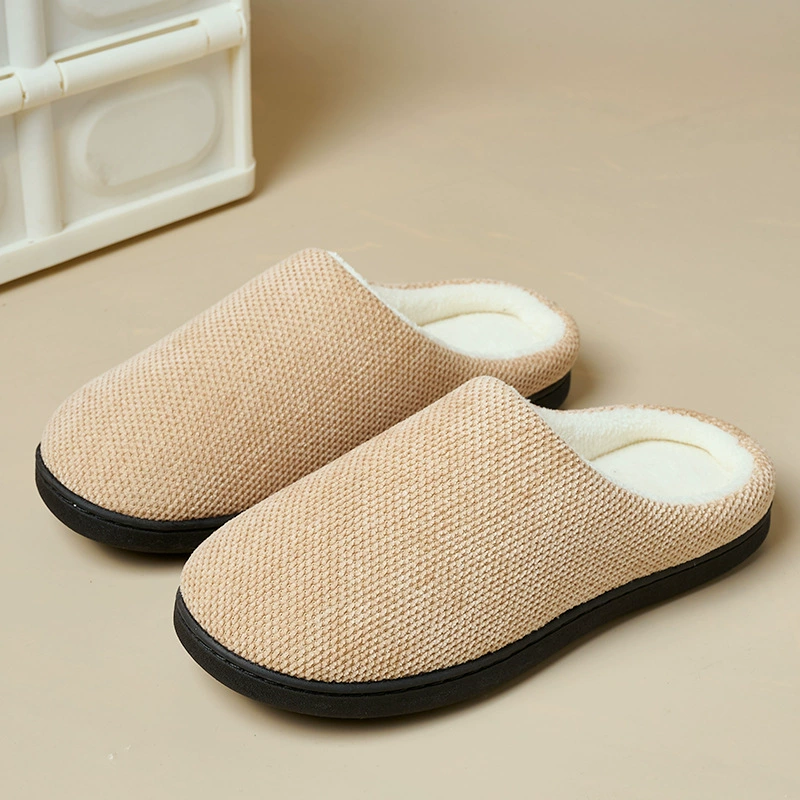 Трансграничная осень и зима новая японская и корейская домашняя теплая хлопок перетаскивание бархат утолщенные резиновые подошвы для домашних пар хлопчатобумажные тапочки