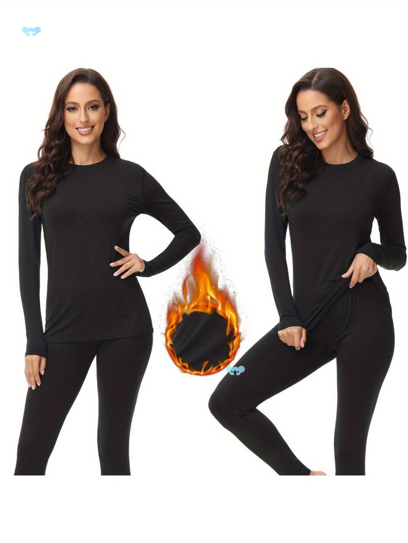 Женское термобелье с круглым вырезом, тонкое осеннее трансграничное