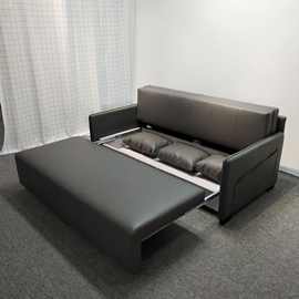 现代简约易清洁皮艺沙发小户型两用双人客厅卧室可储物功能沙发床