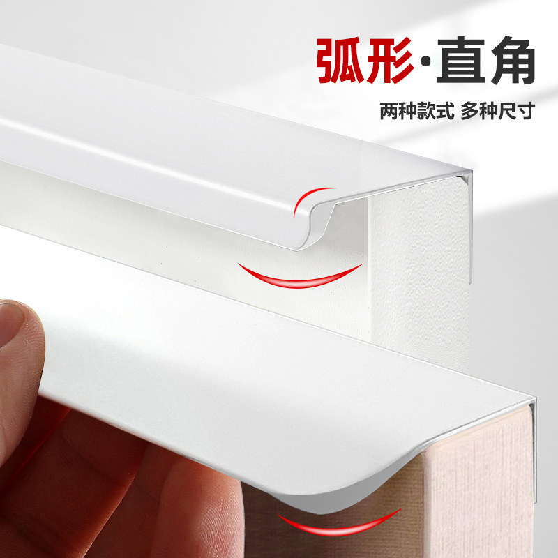 Kasuo Modern Minimalist Warm White Invisible Wardrobe Door with Extended Handle, No-Drill Design for Drawer, Cabinet Doors, and Seam Areas