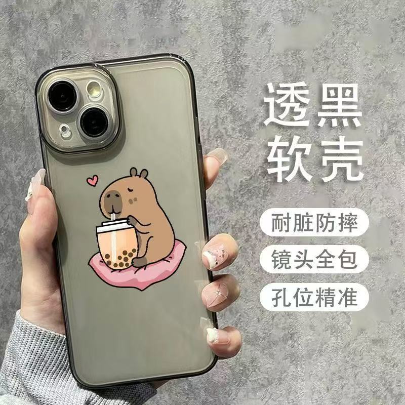 Nueva personalidad aplicable iphone16promax funda para teléfono móvil transparente Apple 15 anti-caída 14pro Japón y Corea 13/12