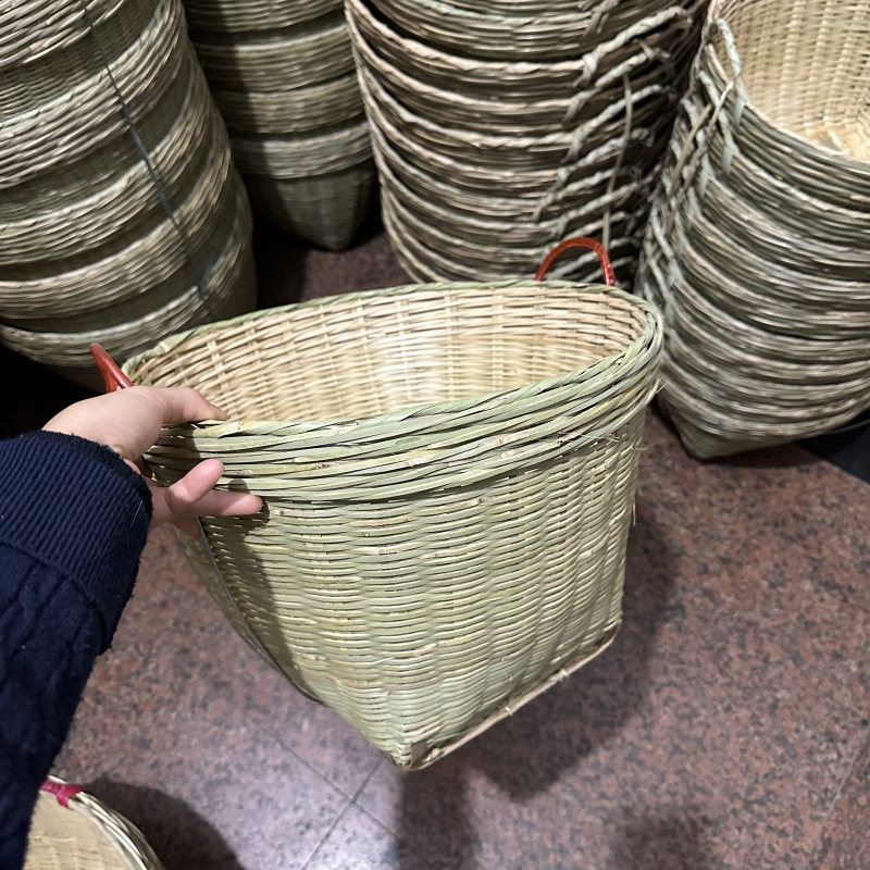 竹编箩筐竹筐竹篮子圆形大号淘米箩筐水果筐粮食筐喜事箩筐收纳筐|undefined