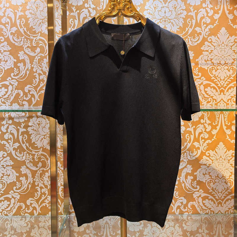 High-Quality Original Foreign Trade 26Ss High-Version Lp Short-Sleeve T-Shirt with Letter Embroidery on the Chest, Original Style Knitwear High-Quality Original Foreign Trade 26Ss High-Version Lp Short-Sleeve T-Shirt with Letter Embroidery on the Chest, Original Style Knitwear