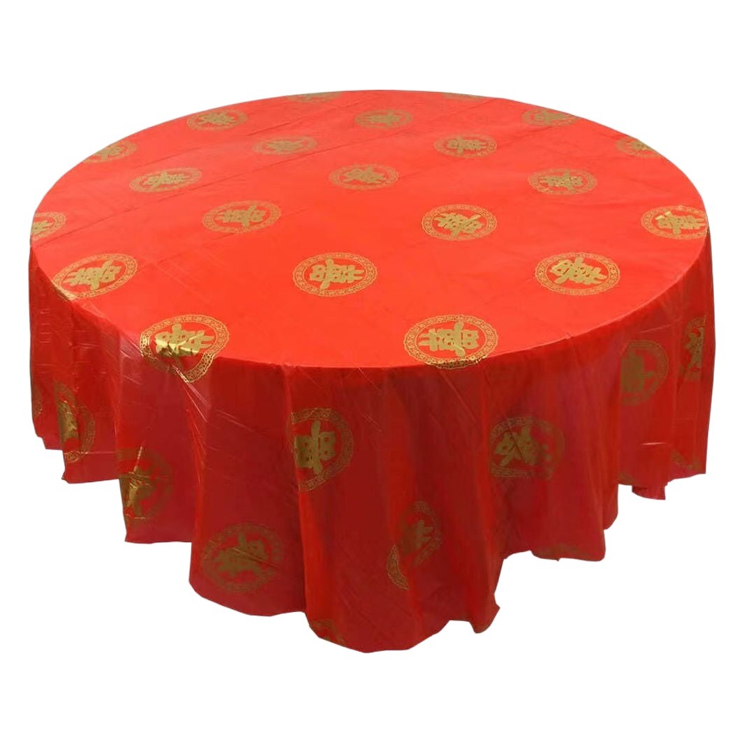Disposable Tablecloth Plastic Thickened Tablecloth Wedding Banquet Household Dining Tablecloth Round Table Rectangular Square Wholesale