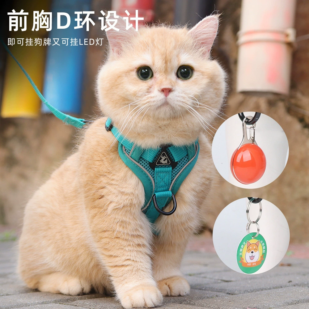 Кошачий буксирный поводок собачий верёвка ремешок ремешка ремешка светоотражающие дышащие собаки грудная клетка кошачий веревка кошачий буксирный трос