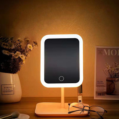 LED makeup mirror with light for female students, portable, foldable, suitable for dormitory, desktop, vanity mirror, convenient small mirror