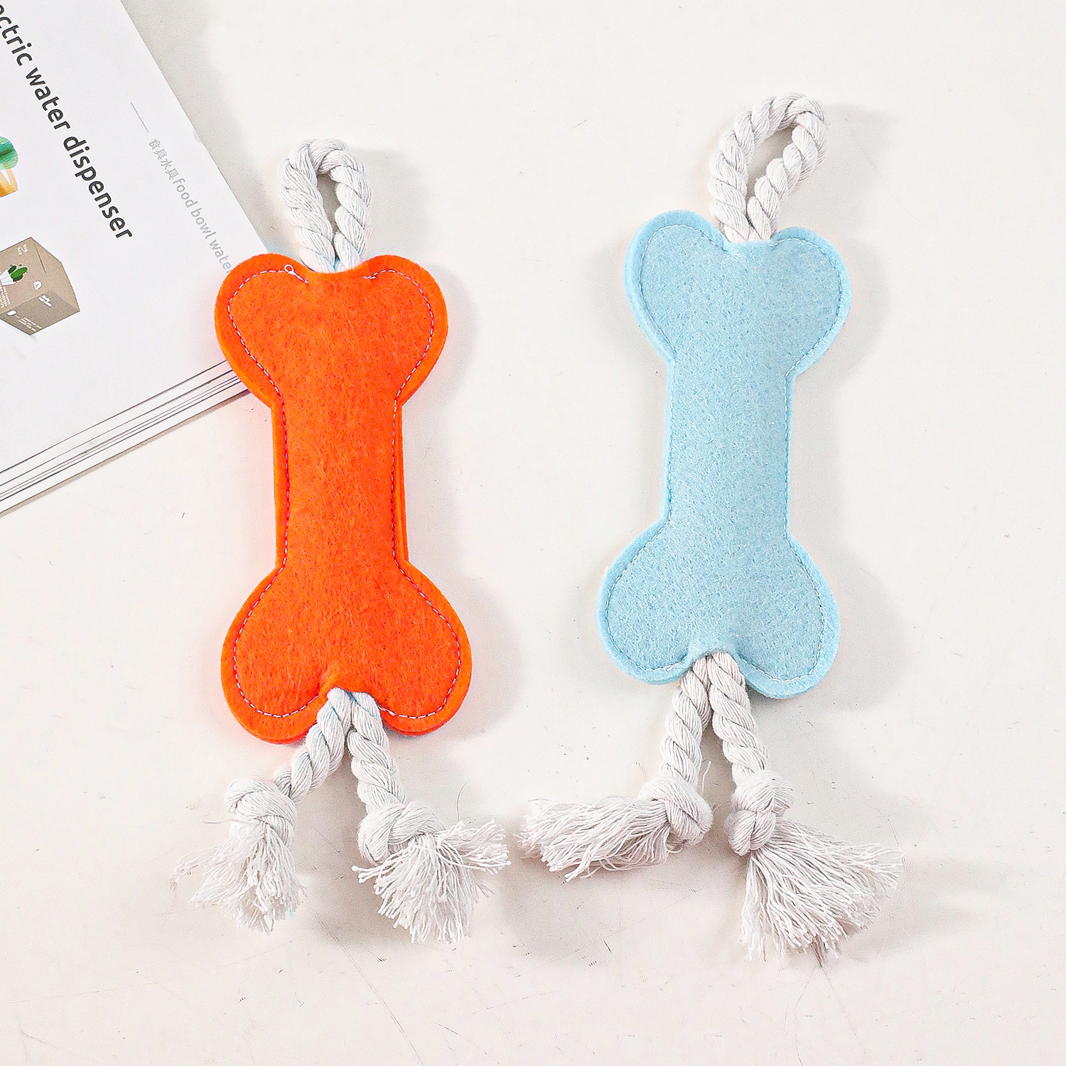 Cuerda para morder para perros, fieltro multicolor, hueso, cuerda de algodón, bola de juguete, juguete para perros, cuerda resistente a morder, juguete para perros