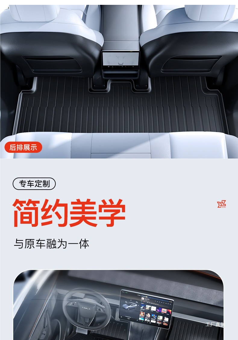 Yz Is Suitable for the New Tesla Model 3Y Special Floor Mats Modely All-Inclusive Floor Mats Tpe Car Accessories Peihui