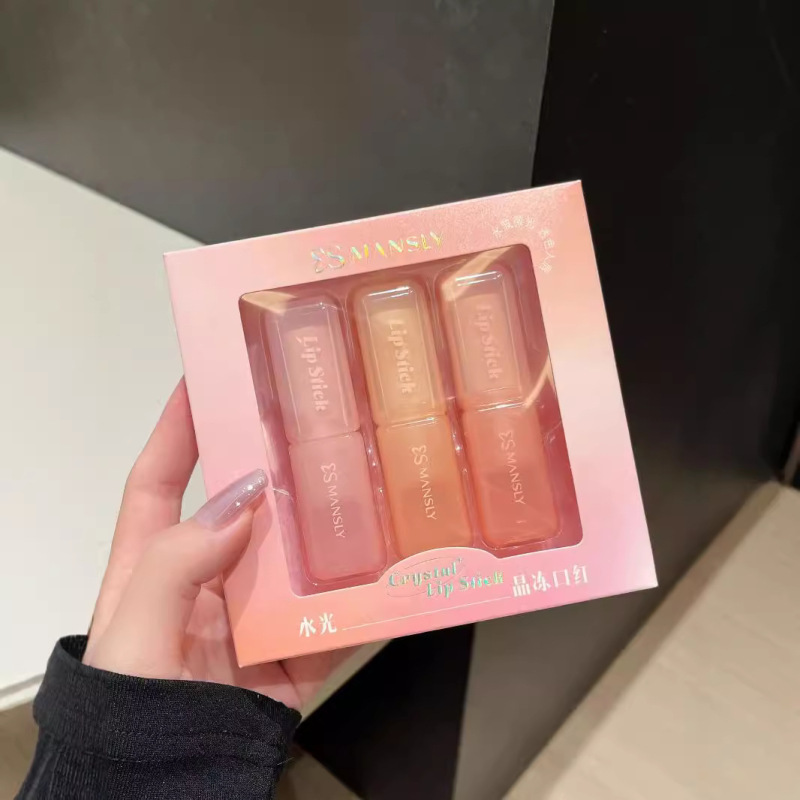 Mansely Water Gloss Crystal Lipstick Set of Three, Moisturizing Mirror Finish, Color-Enhancing, Whitening Lipstick, Affordable Makeup for Students Mansely Water Gloss Crystal Lipstick Set of Three, Moisturizing Mirror Finish, Color-Enhancing, Whitening Lipstick, Affordable Makeup for Students