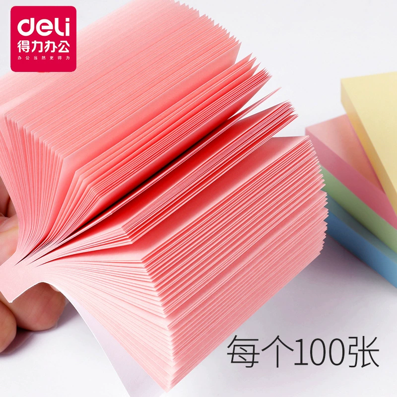Цветной блокнот (Deli) 7155/7156/7157/7730 — разноцветный, разная размерность (76×51–76×101 мм)