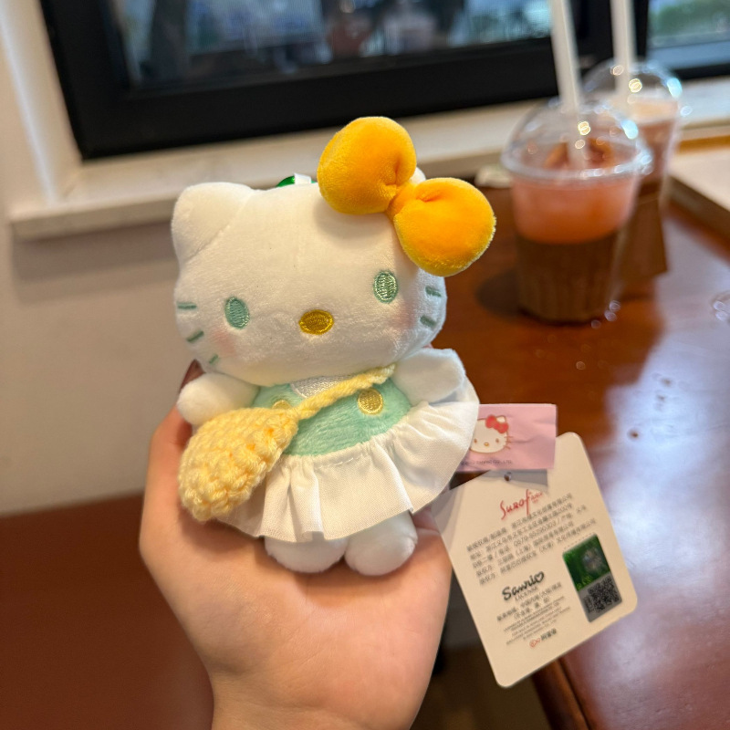 正版kt挂件HelloKitty三丽鸥毛绒公仔玩偶钥匙扣可爱包挂饰礼物|undefined