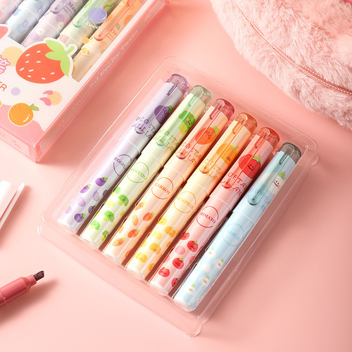 New creative fruit and vegetable highlighter high-value marker pen handwritten newspaper graffiti pen student marking pen