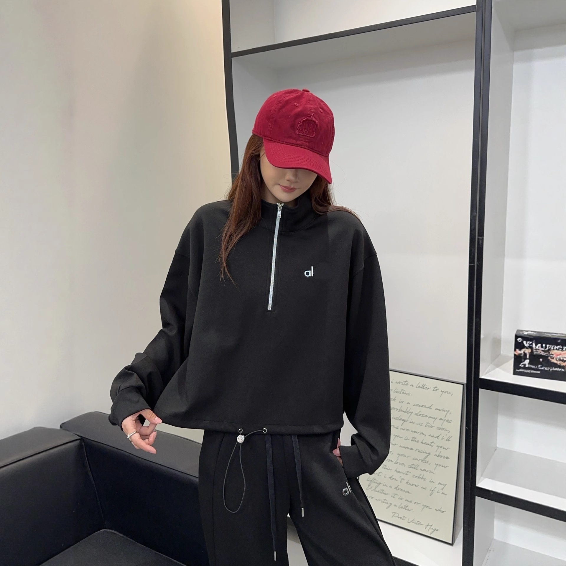 New Alo Sweatshirt Women's Autumn and Winter Yoga Loose Jacket Stand Collar Slim Jacket Fitness Sports Top Versatile