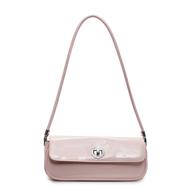 Bolso de axila de textura de alta calidad 2025 primavera nuevo bolso femenino charol brillante bolso de hombro fresco simple