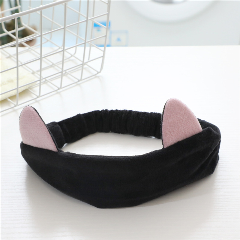 Fábrica de suministro directo coreano dulce ultra suave damas orejas de gato cinturón de cabello de maquillaje lindo lavar la cara cinturón de cabello de deporte cinturón de cabeza