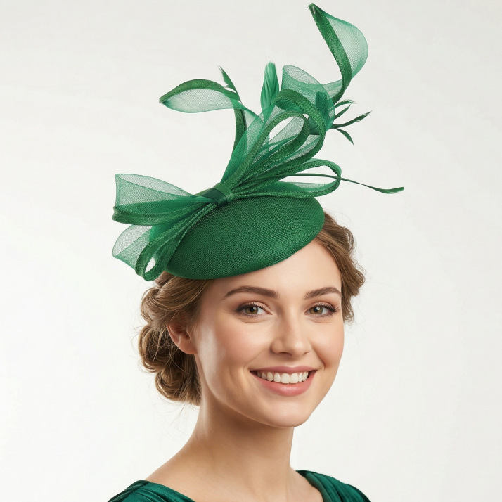 Amazon's new bridal feather mesh hair accessory, holiday decoration accessory, headpiece for the Horse Racing Festival and ball performances for women