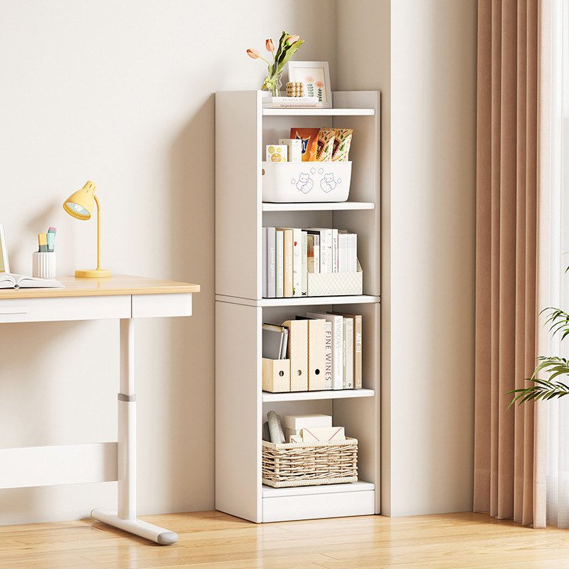 Bookshelf Floor Standing Home Multi-layer Bookshelf Living Room Simple Wall-mounted Storage Shelf Display Cabinet Narrow Space Storage Cabinet