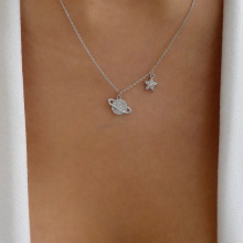 星月项链批发欧美跨境o字链饰品女ins风小众设计高级感秋冬毛衣链