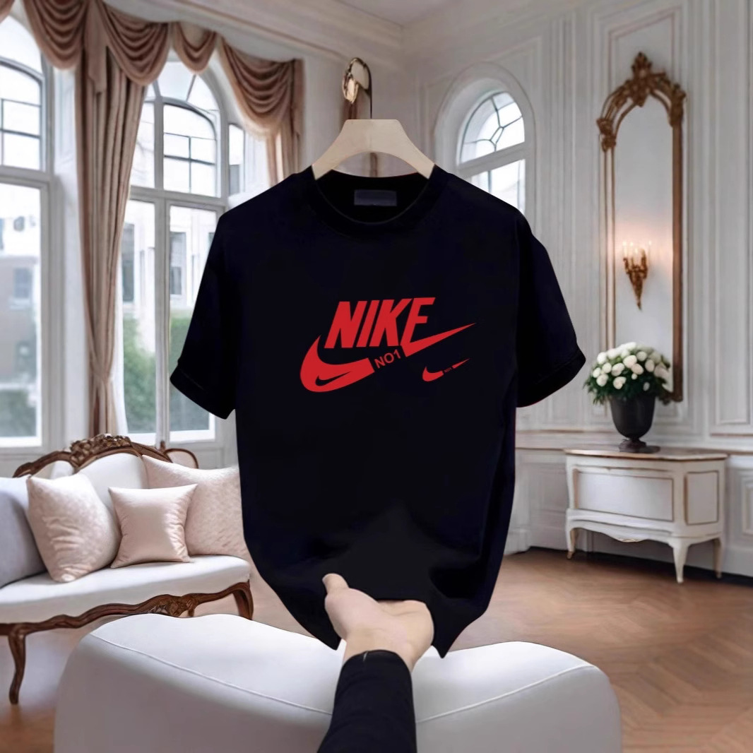 Summer cotton trend sports retro short sleeve T-shirt with a round…