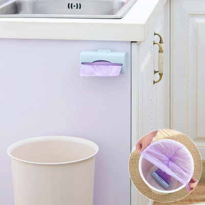 household Punch holes Wall mounted disposable bag Arrangement storage box kitchen Shower Room plastic bag Tray Storage box