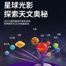 DIY八大行星科学小实验喷发火山气象站模型幼儿园STEM玩具投影