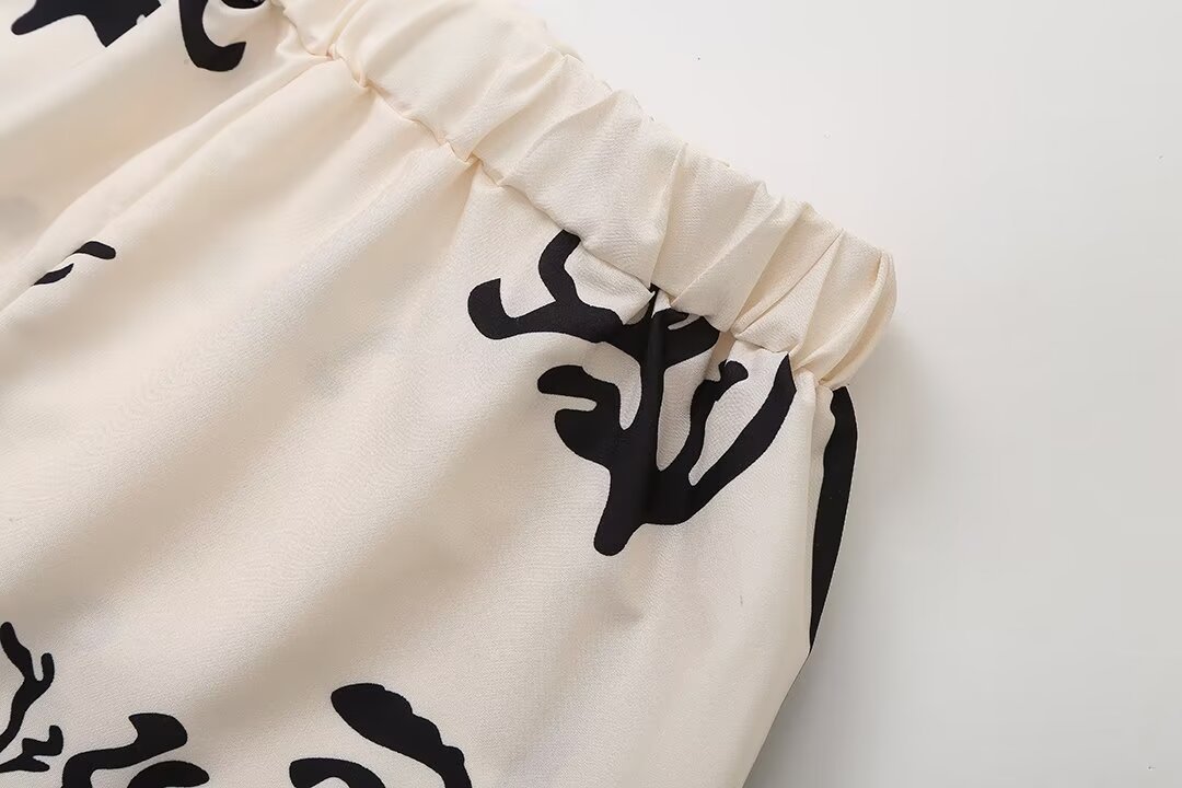 490g Weight Long Sleeve Sleeve Length Polyester Fabric Type Pant Co-ord Set Sets Type 2 Pieces Set Quantity Holiday, Outdoor, Beach Occasion Turndown Neckline Regular Fit Fit Type Printing Pattern Summer, Spring Season Women's Gender Vacation Style Holiday Outdoor Beach Women's Vacation Printing Polyester Pant Co-ord Set Pants Sets 16