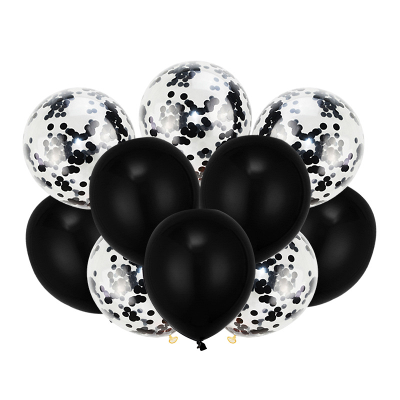 Lentejuelas nacaradas negras de 12 pulgadas