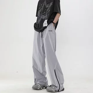 冲锋裤男夏季薄款痞帅潮牌宽松休闲长裤美式高街机能阔腿运动裤子