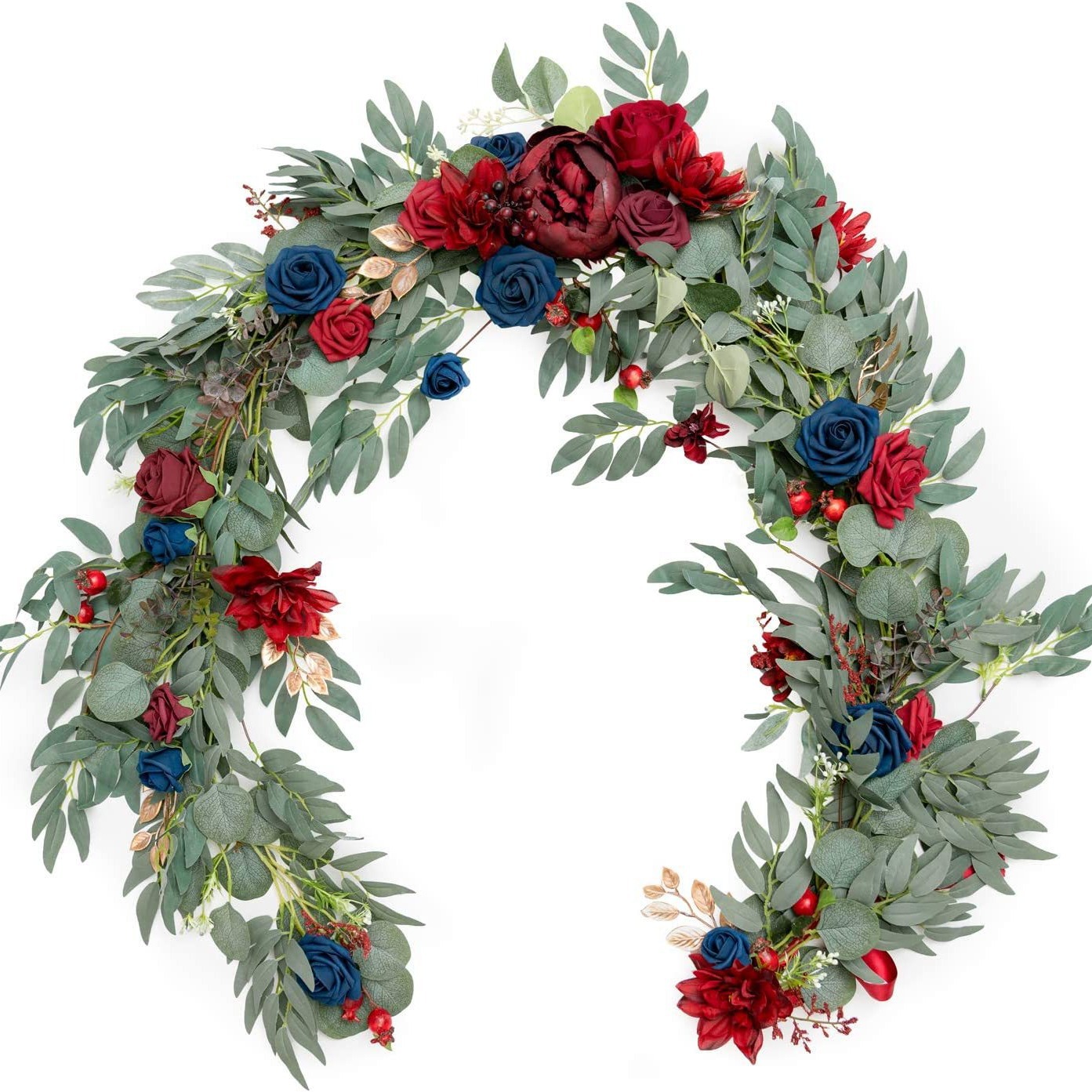 Mesa de simulación de boda decoración de flores mesa de banquete de cumpleaños diseño de flor de ratán largo centro comercial ventana vid Flor de arrastre