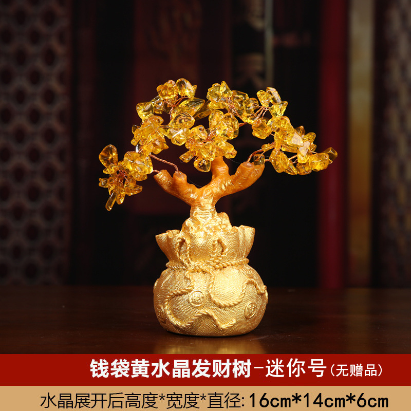 Citrino dinero árbol decoración pequeña fortuna árbol casa creativa vino gabinete decoración del hogar sala de estar TV gabinete fortuna árbol